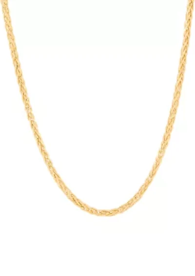 Hollow Wheat Chain in 10K Yellow Gold