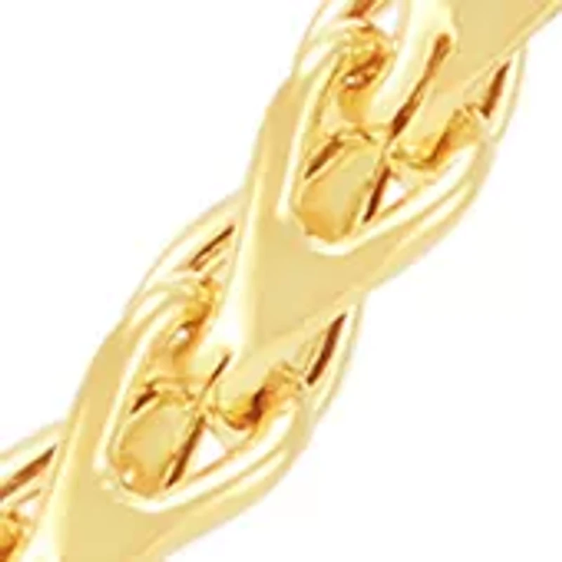 Hollow 4 Sided Franco Chain in 10K Yellow Gold