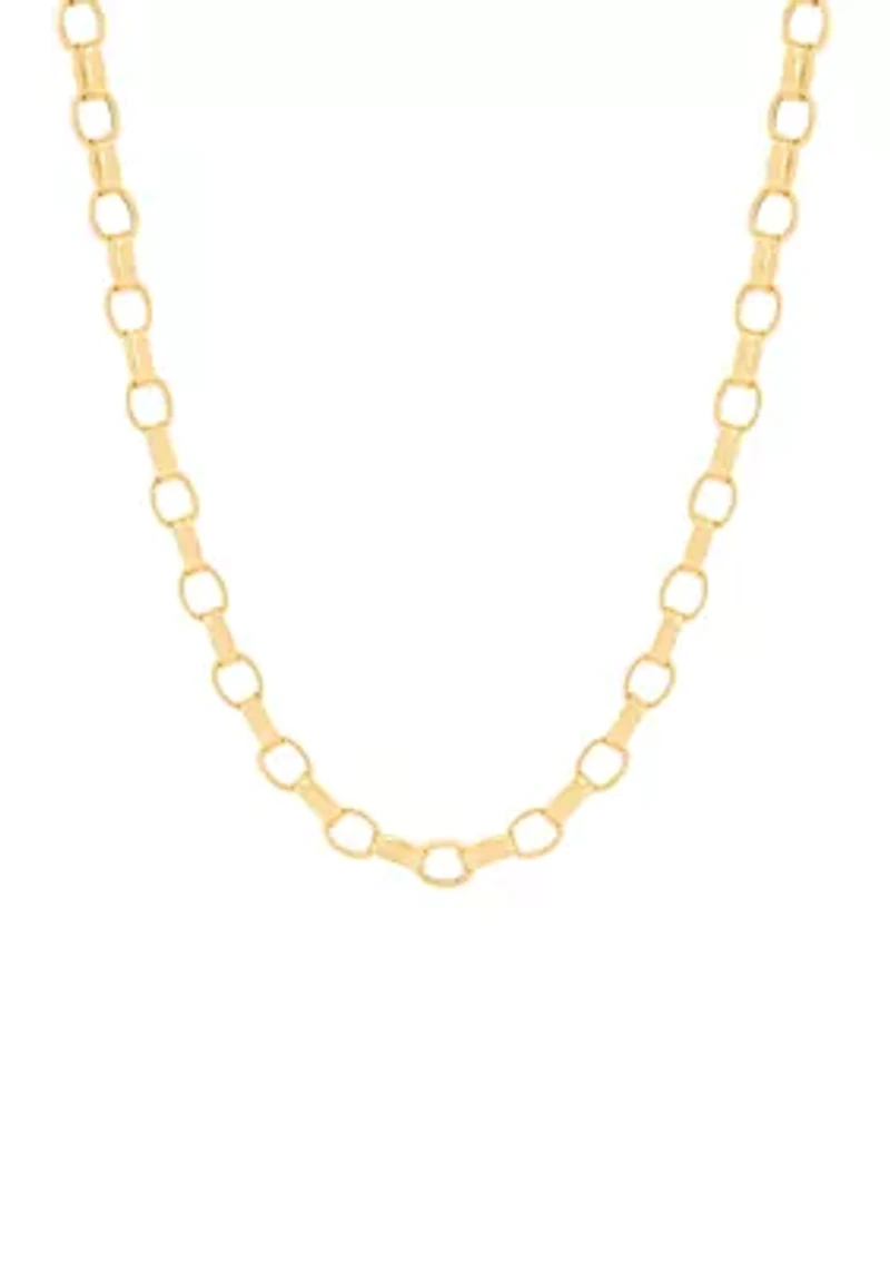 Hollow Rolo Chain in 10K Yellow Gold