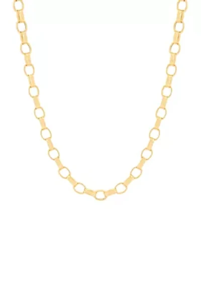Hollow Rolo Chain in 10K Yellow Gold