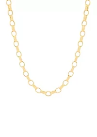 Hollow Rolo Chain in 10K Yellow Gold
