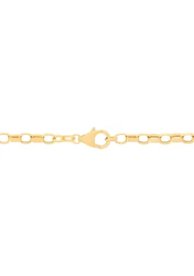 Hollow Rolo Chain in 10K Yellow Gold