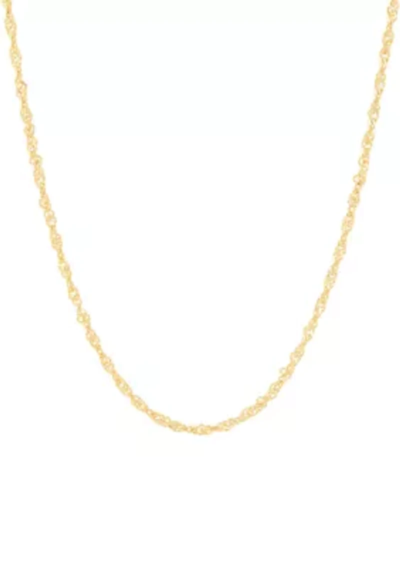 Solid Singapore Chain in 10K Yellow Gold
