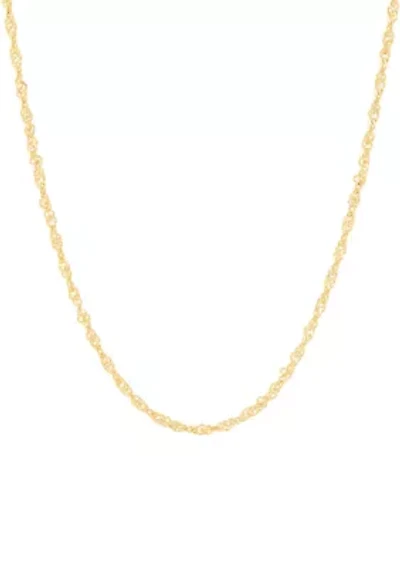 Solid Singapore Chain in 10K Yellow Gold
