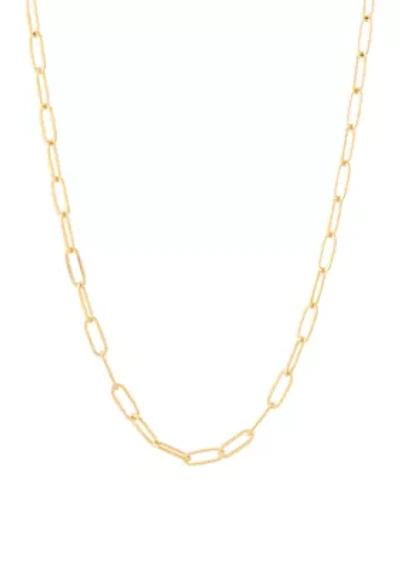 Solid Paperclip Chain in 10K Yellow Gold
