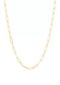 Solid Paperclip Chain in 10K Yellow Gold