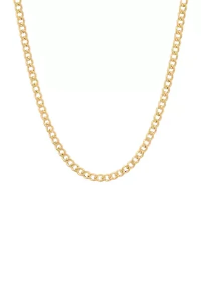 Hollow Curb Chain Necklace in 10K Yellow Gold