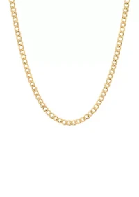Hollow Curb Chain Necklace in 10K Yellow Gold