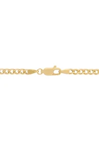 Hollow Curb Chain Necklace in 10K Yellow Gold