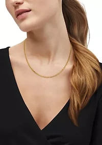 Hollow Curb Chain Necklace in 10K Yellow Gold