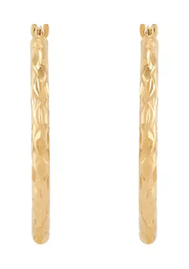 Tube Hoop Earrings in 10K Yellow Gold