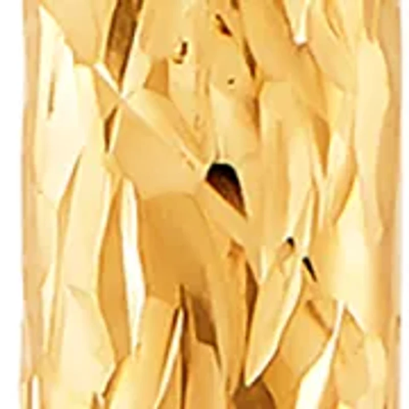 Oval Crystal Cut Tube Hoop Earrings in 10K Yellow Gold