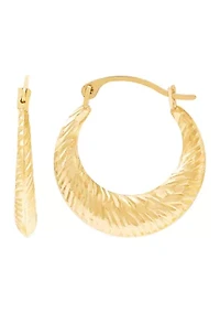 Shell Hoop Earrings in 10K Yellow Gold