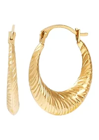 Shell Hoop Earrings in 10K Yellow Gold
