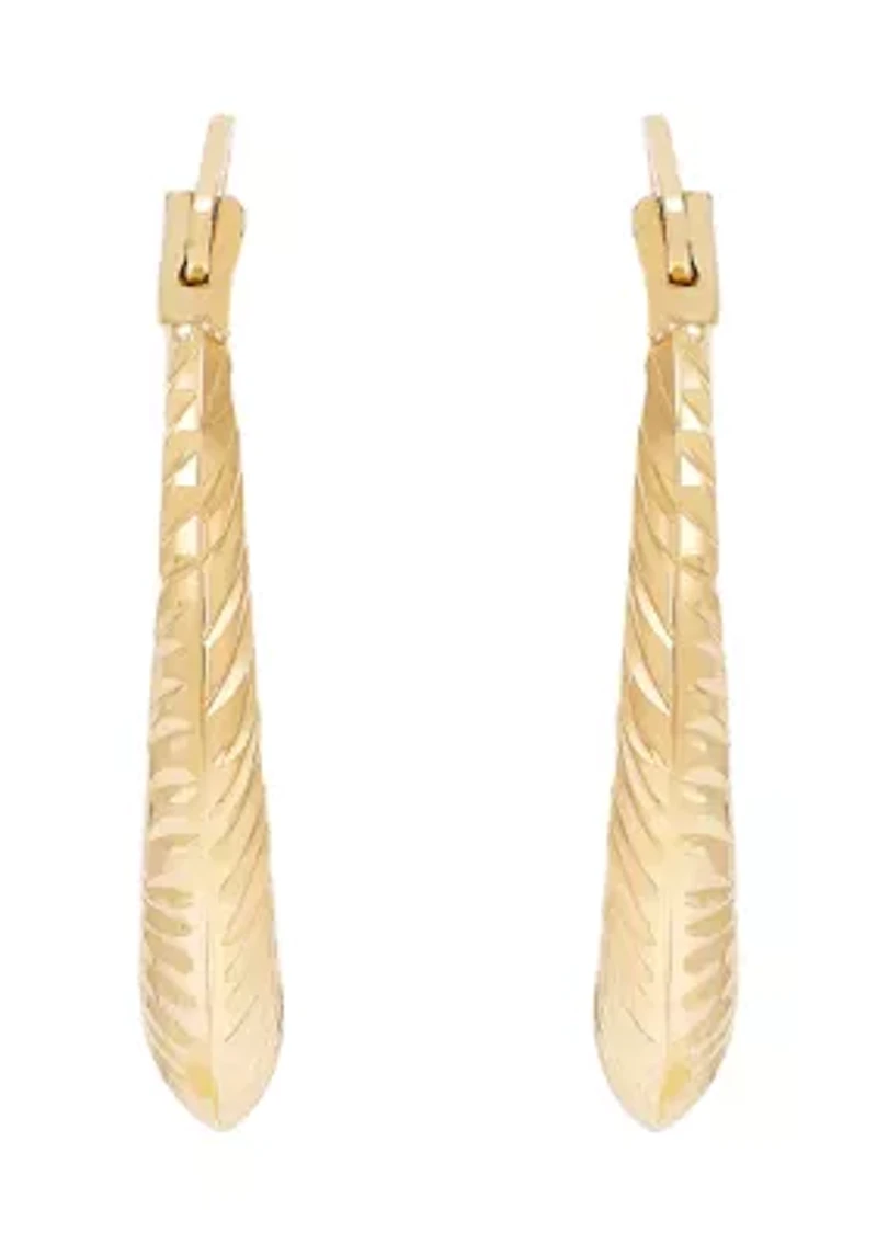 Shell Hoop Earrings in 10K Yellow Gold