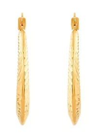 Round Hoop Earrings in 10K Yellow Gold