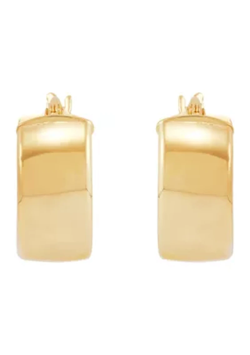 Wide Hoop Earrings in 10K Yellow Gold