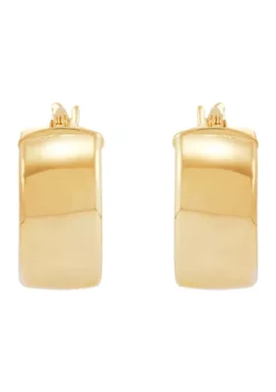 Wide Hoop Earrings in 10K Yellow Gold