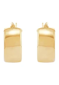 Wide Hoop Earrings in 10K Yellow Gold