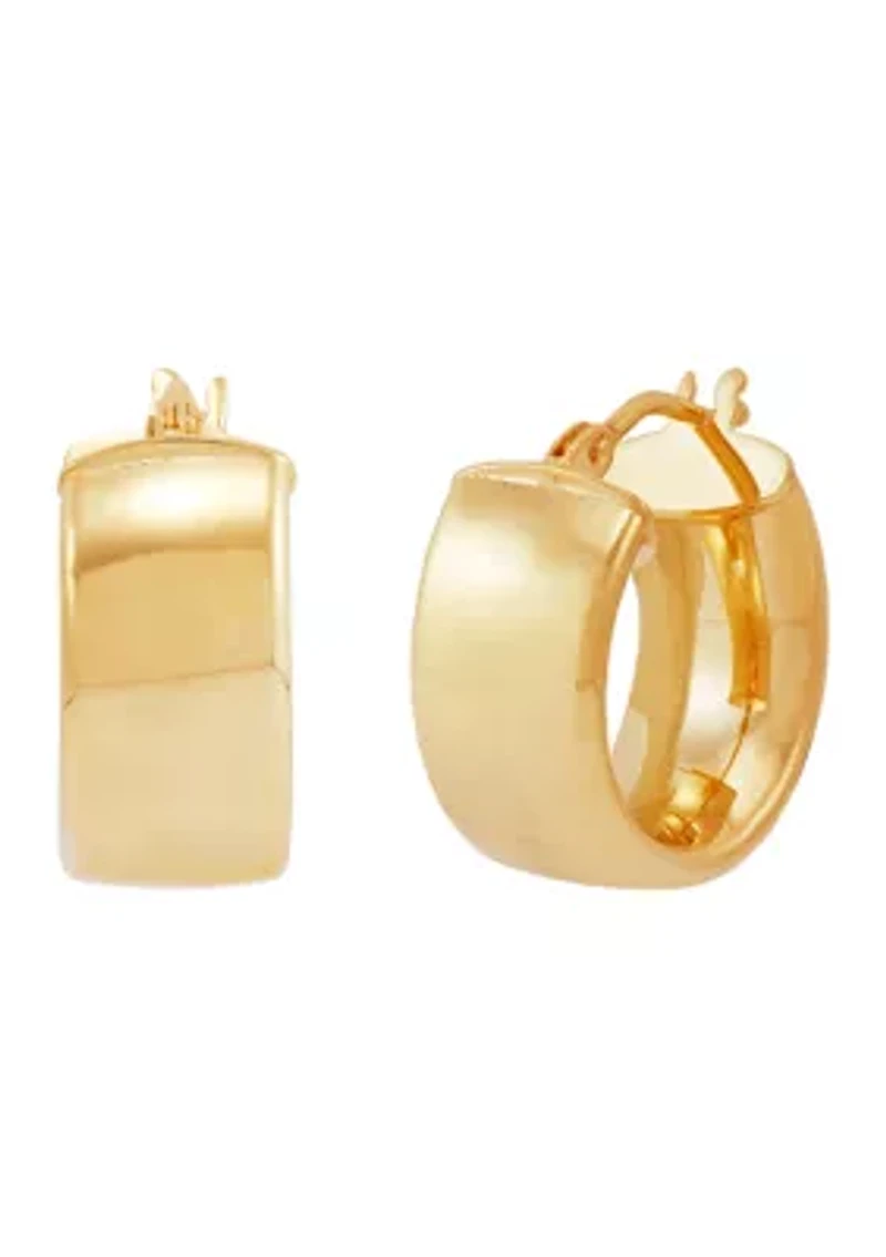 Wide Hoop Earrings in 10K Yellow Gold