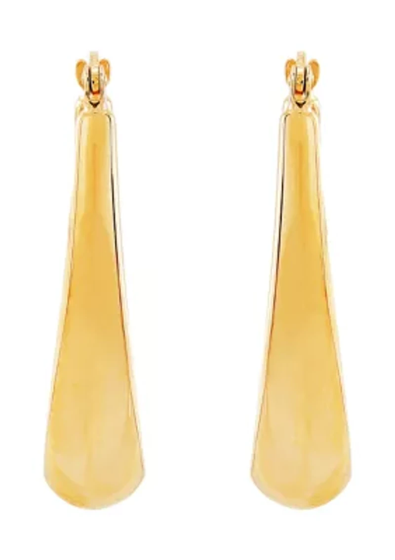 Oval Hoop Earrings in 10K Yellow Gold 