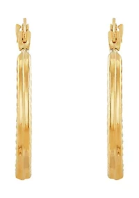 Diamond Shape Plain Hoop Earrings in 10K Yellow Gold