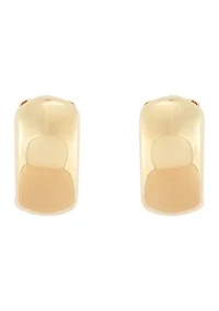 Hollow Huggie Hoop Earrings in 10K Yellow Gold