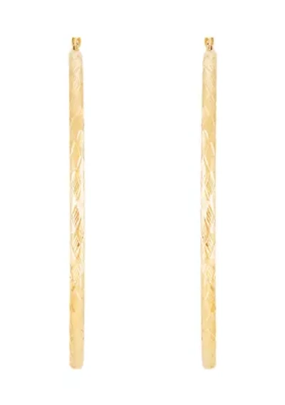 3 mm x 70 mm Tube Hoop in 10K Yellow Gold