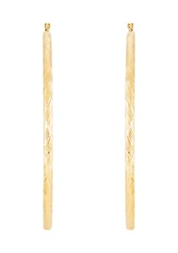 3 mm x 70 mm Tube Hoop in 10K Yellow Gold