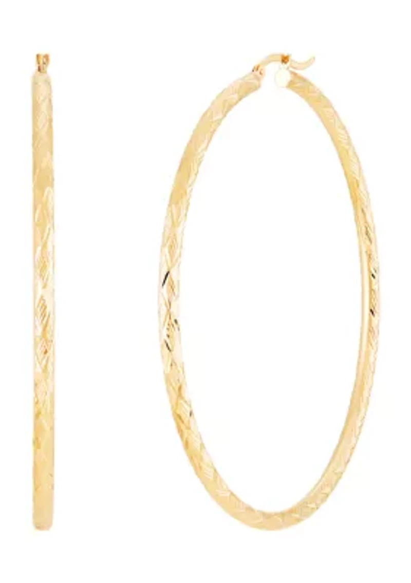 3 mm x 70 mm Tube Hoop in 10K Yellow Gold