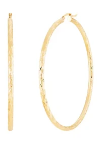 3 mm x 70 mm Tube Hoop in 10K Yellow Gold
