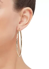 3 mm x 70 mm Tube Hoop in 10K Yellow Gold