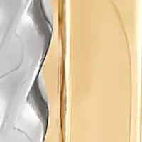 Double Round Hoop Earrings in 10K Yellow and White Gold