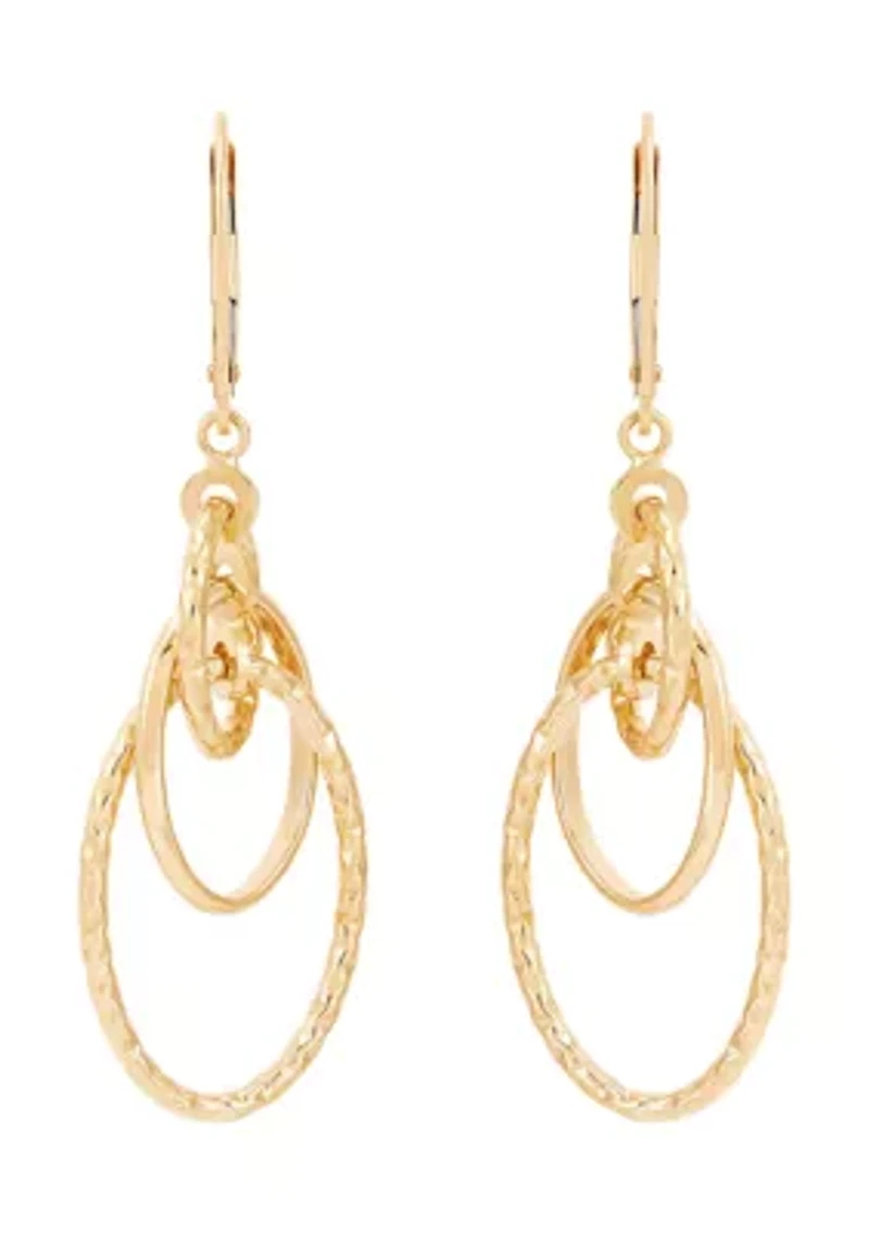 Tube Orbit with Lever Earrings in 10K Yellow Gold