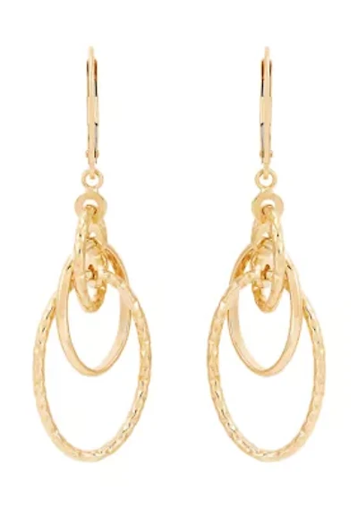 Tube Orbit with Lever Earrings in 10K Yellow Gold
