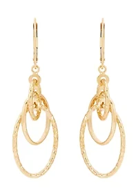 Tube Orbit with Lever Earrings in 10K Yellow Gold
