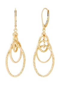 Tube Orbit with Lever Earrings in 10K Yellow Gold