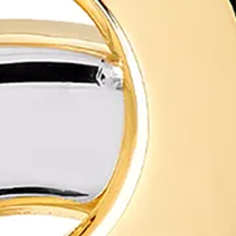 Interlock Circle Stud Earrings in 10K Two-Tone Gold