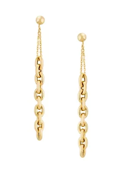 Rolo Chain with Ball Post Earrings in 10K Yellow Gold