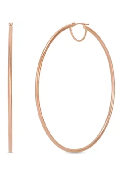 Tube Hoop Earrings 10K Rose Gold