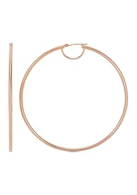Tube Hoop Earrings 10K Rose Gold