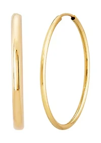 Endless Tube Hoop Earrings in 10K Yellow Gold