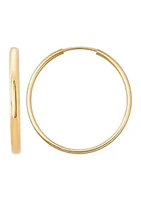Endless Tube Hoop Earrings in 10K Yellow Gold