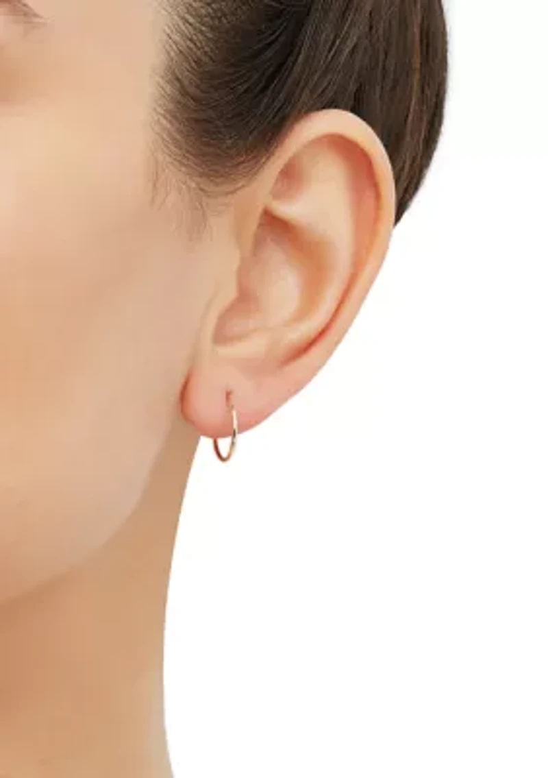 Endless Tube Hoop Earrings in 10K Yellow Gold