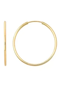 Endless Tube Hoop Earrings in 10K Yellow Gold