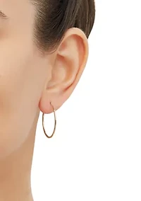 Endless Tube Hoop Earrings in 10K Yellow Gold