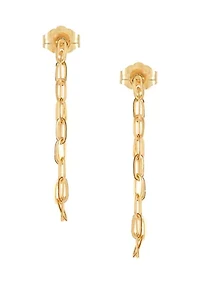 Paperclip Chain Earrings in 10K Yellow Gold