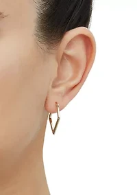 Diamond Shape Tube Hoop Earrings in 10K Yellow Gold