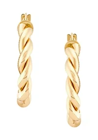 Braid Round Hoop Earrings in 10K Yellow Gold
