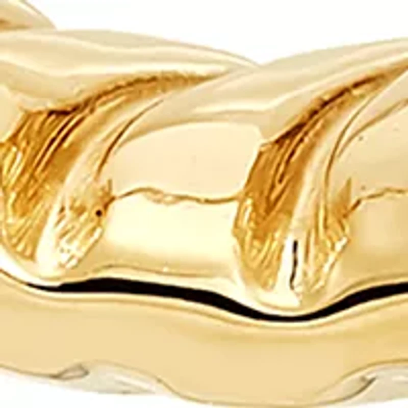 Ribbed Tube Huggie Hoop Earrings in 10K Yellow Gold